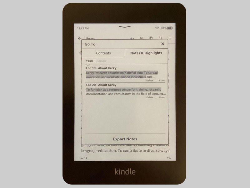 exportar desde dispositivo kindle