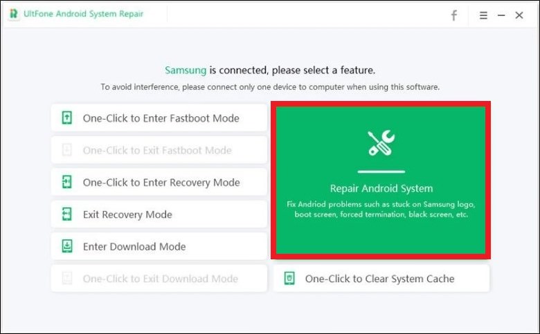 reparación del sistema android ultfone