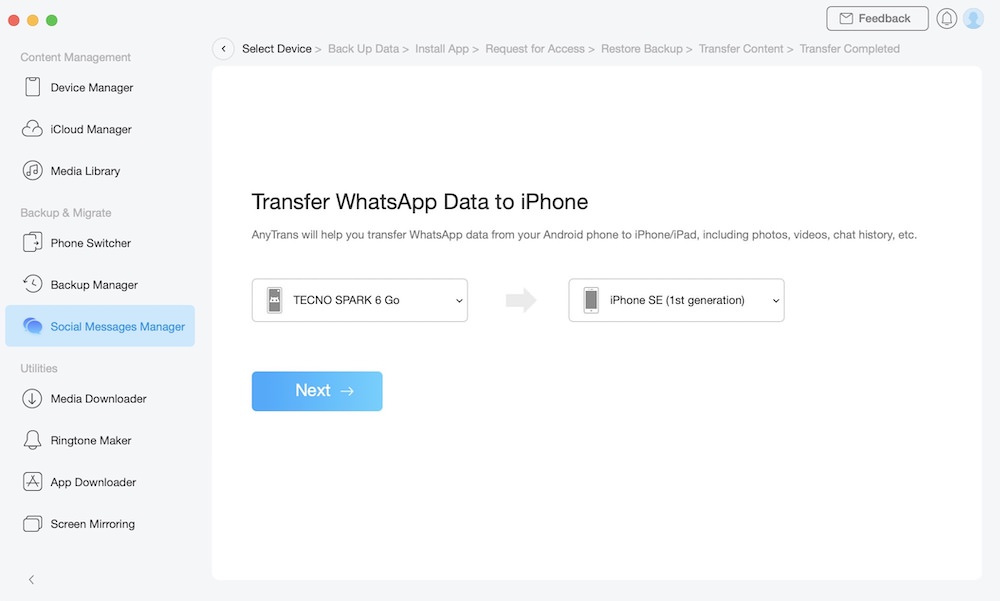 3 transferencia whatsapp anytrans