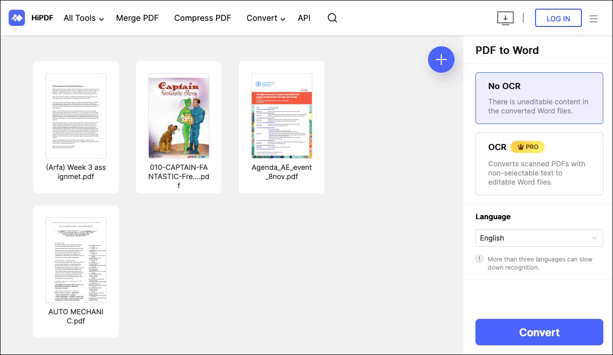 HiPDF convertir pdf