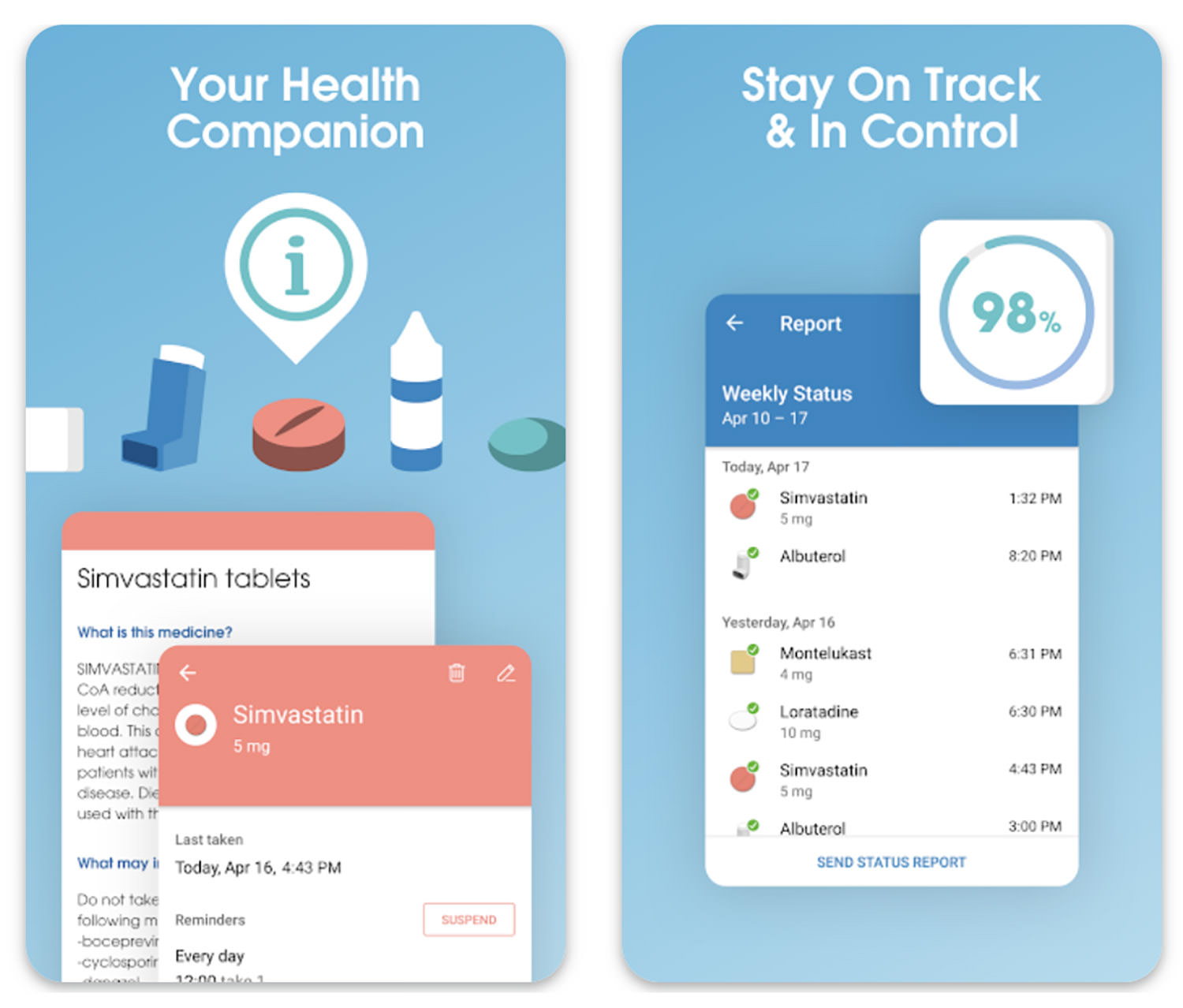 Recordatorio de medicamentos de Medisafe