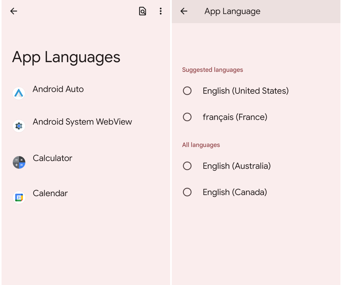 Configurar los idiomas de la aplicación en Android 13