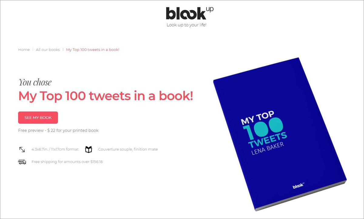 BlookUp ayuda a convertir tweets en libros