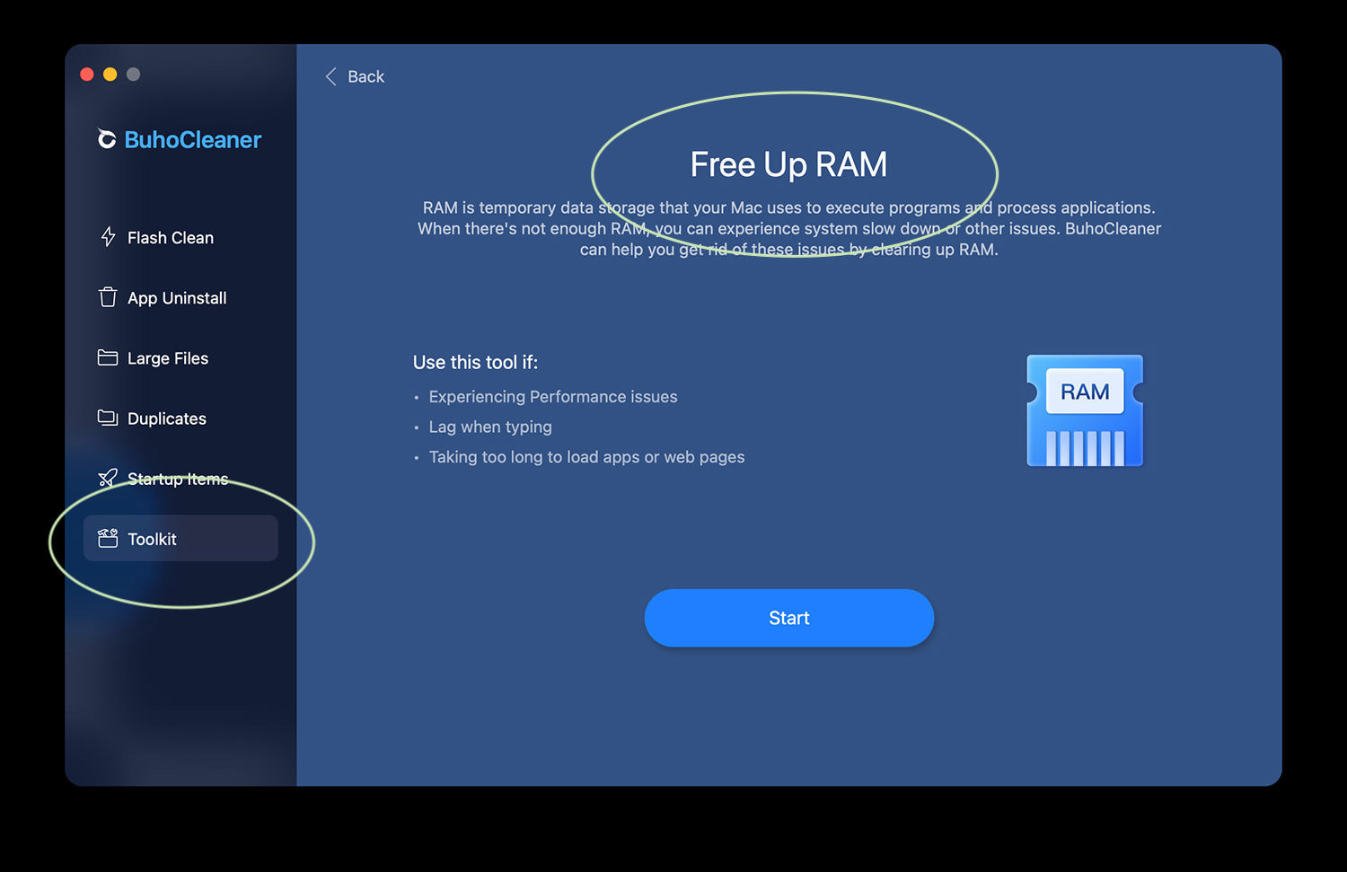 Memoria RAM libre de BuhoCleaner