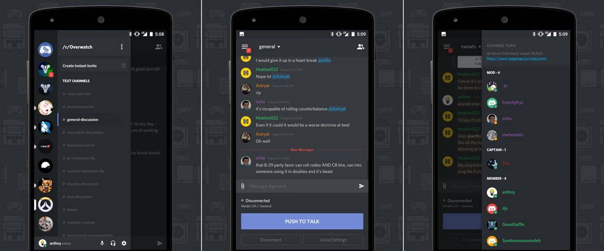 Aplicación para Android de Discord