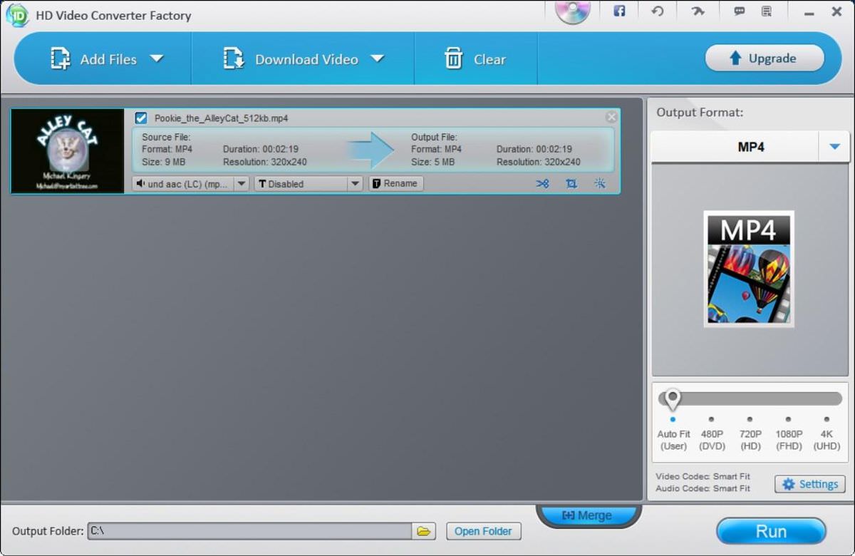 Free HD Video Converter también funciona como compresor