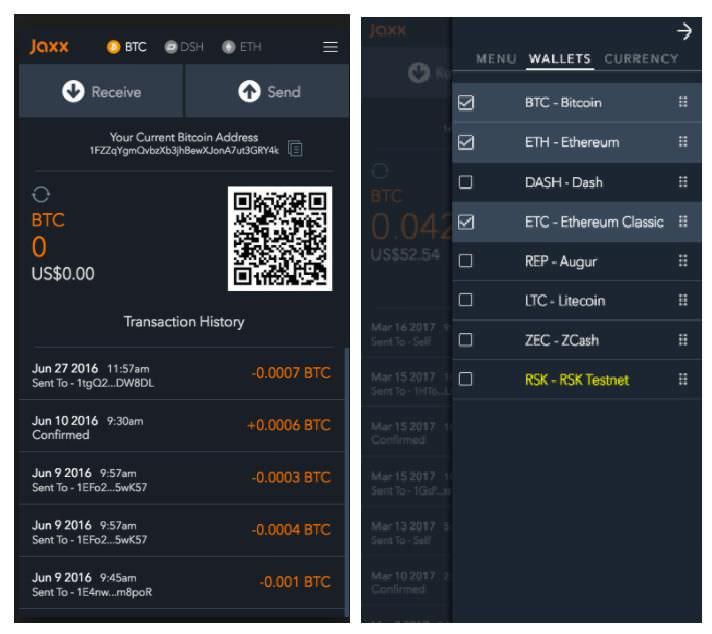 La interfaz minimalista de Jaxx en dispositivos móviles