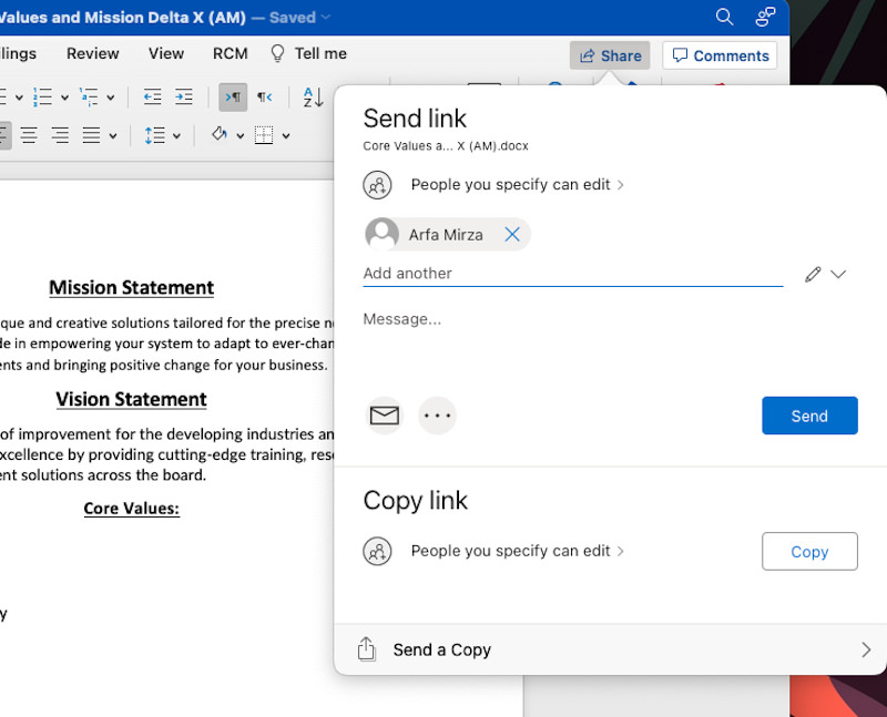 microsoft365 compartir documento con enlace