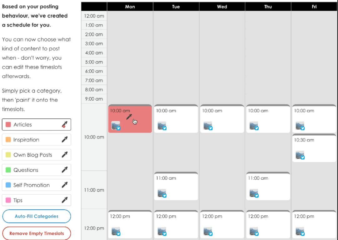 Pantalla de programación SmarterQueue