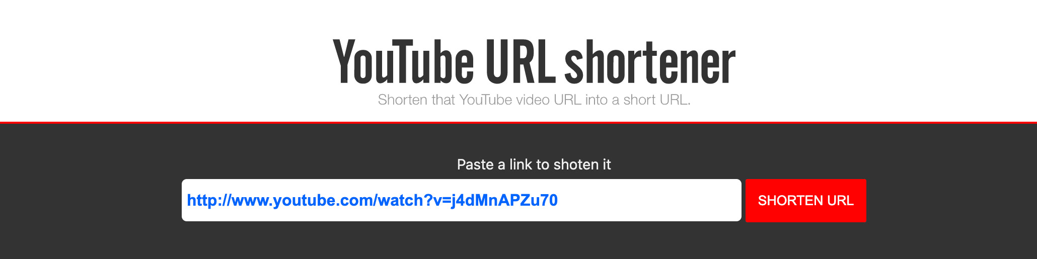 URL acortada de YouTube